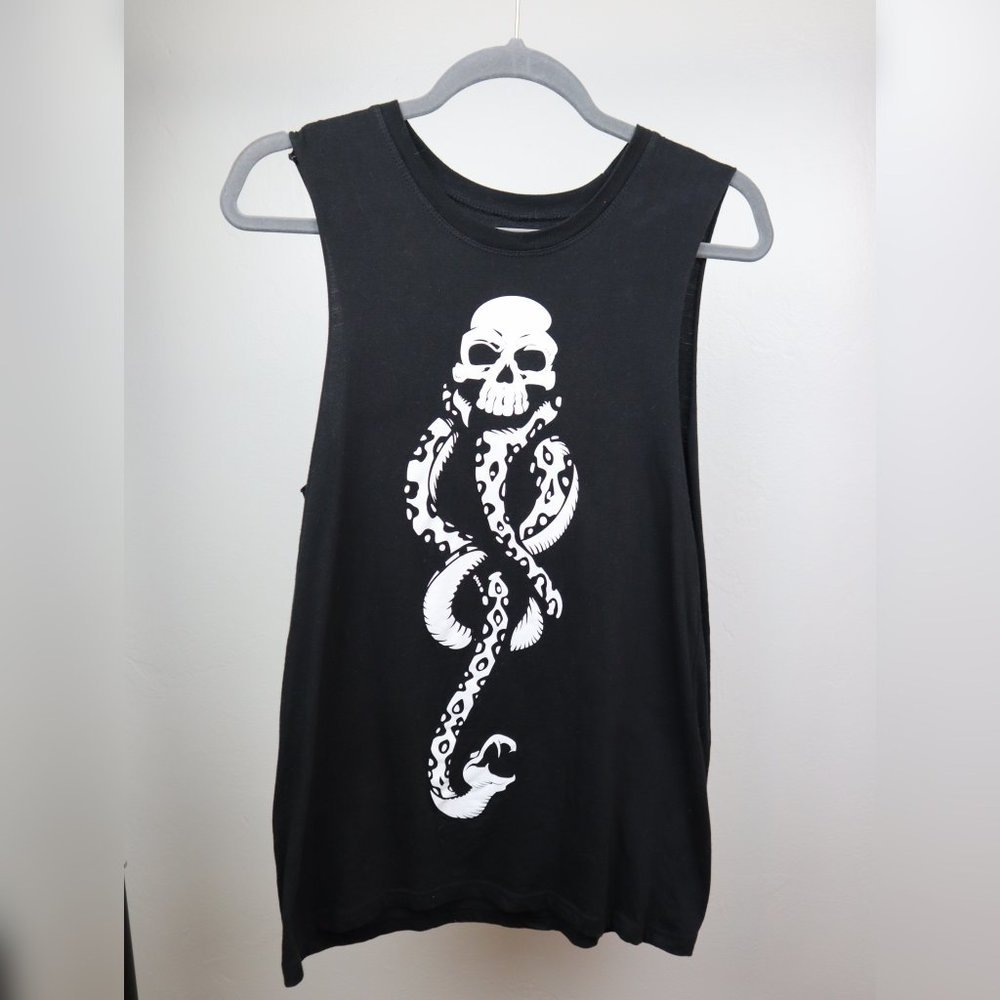 Harry Potter Dark Mark Tank Top Black Graphic Shirt Size M